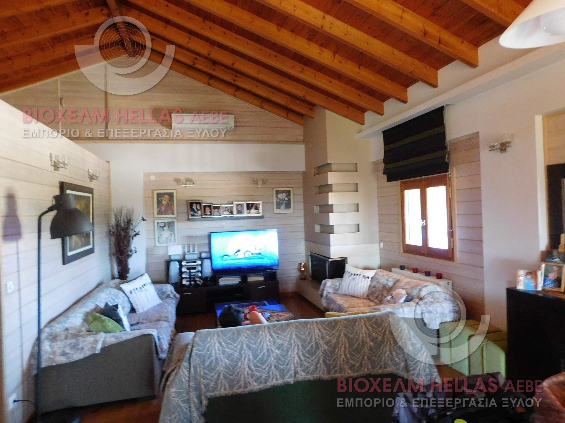 Wood decorated house interior